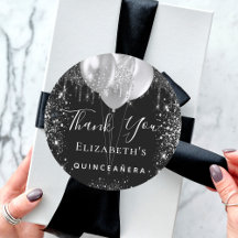 Quinceanera preta prateada nome obrigado você