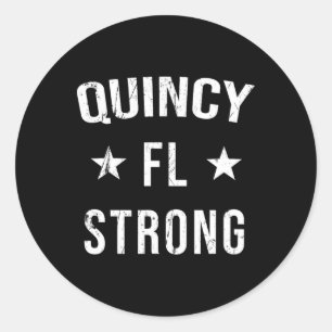 Adesivo Redondo Quincy Fl Lembrança de Pátria Forte Vacação Flórid
