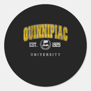 Adesivo Redondo Quinnipiac Arch Vintage College Athletic Sports De