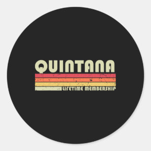 Adesivo Redondo Quintana Surname Funny Retro Vintage 90s Aniversár