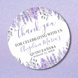 Adesivo Redondo Quinze Anos Roxo Obrigado