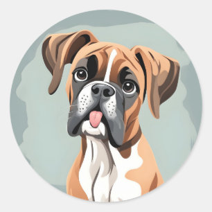 Adesivo Redondo Quirky Boxer Sticker