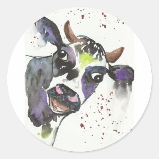 Adesivo Redondo Quirky Cow