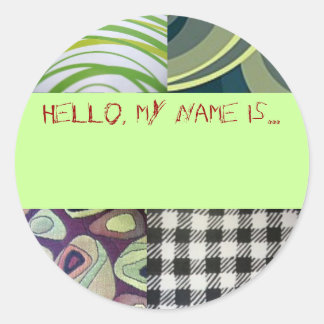 Adesivo Redondo Quirky "Olá, meu nome é..." botão.