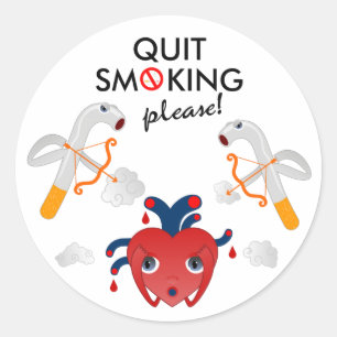 Adesivo Redondo Quit que fuma por favor