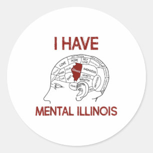 Adesivo Redondo Quote Amantes Eu Tenho Mental Illinois