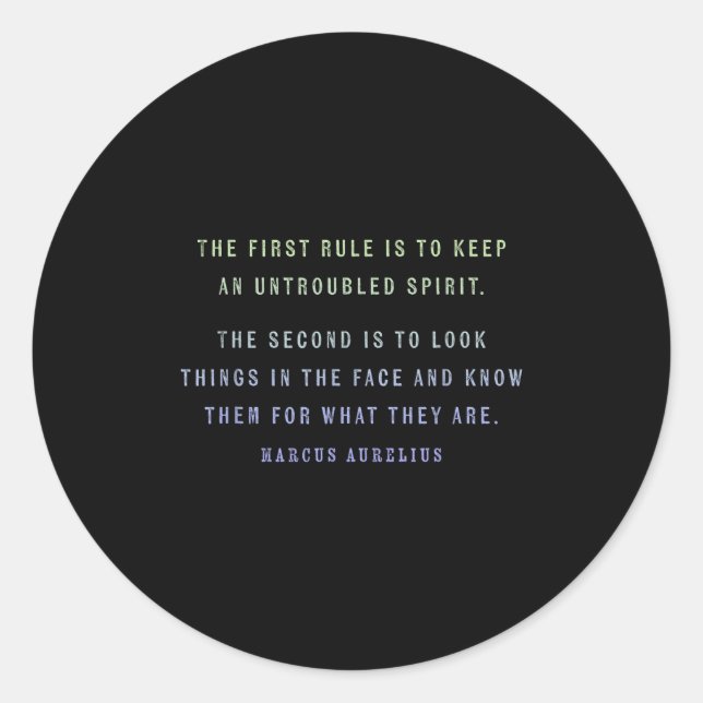 Adesivo Redondo Quote By Marcus Aurelius Stoic, Mindset Motivation (Frente)