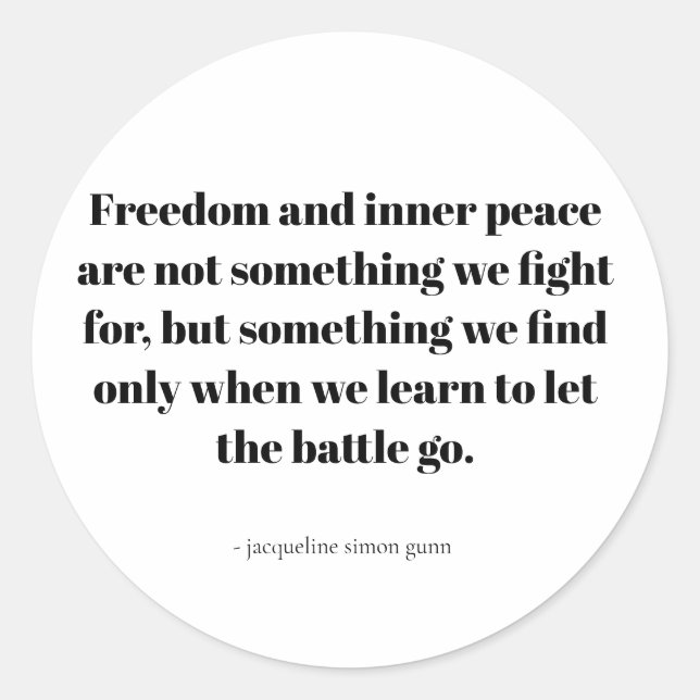 Adesivo Redondo Quotes about inner peace (Frente)