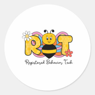 Adesivo Redondo R Bee T Tecnician De Comportamento Registrado Rbt