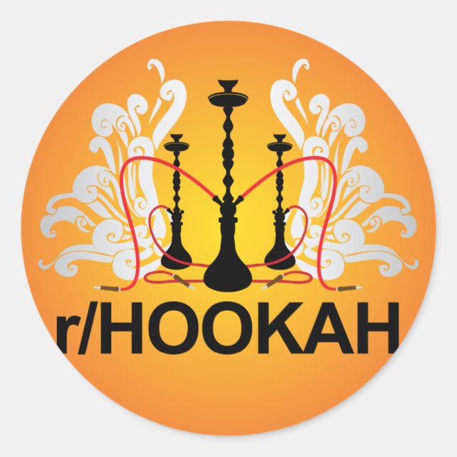 Adesivo Redondo R/Hookah Sticker (Frente)