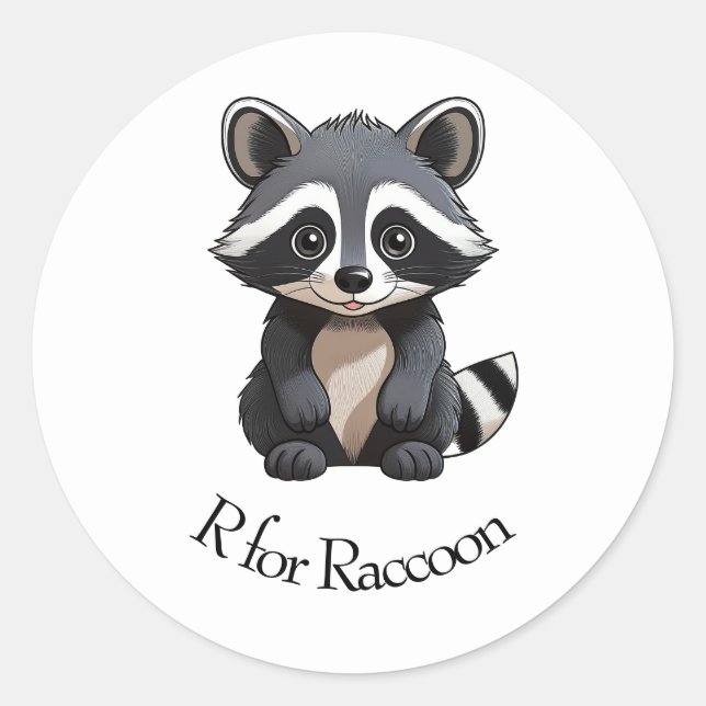 Adesivo Redondo R para Raccoon (Frente)