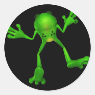 Adesivo Redondo Rã Verde Bonita