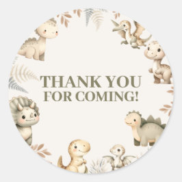 Adesivo Redondo Raaring Boho Dinossaur Theme Aniversário