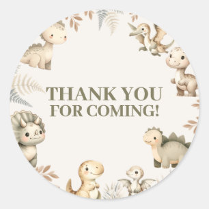 Adesivo Redondo Raaring Boho Dinossaur Theme Aniversário