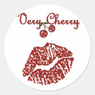 Adesivo Redondo RAB Rockabilly Muito Cherry Kiss