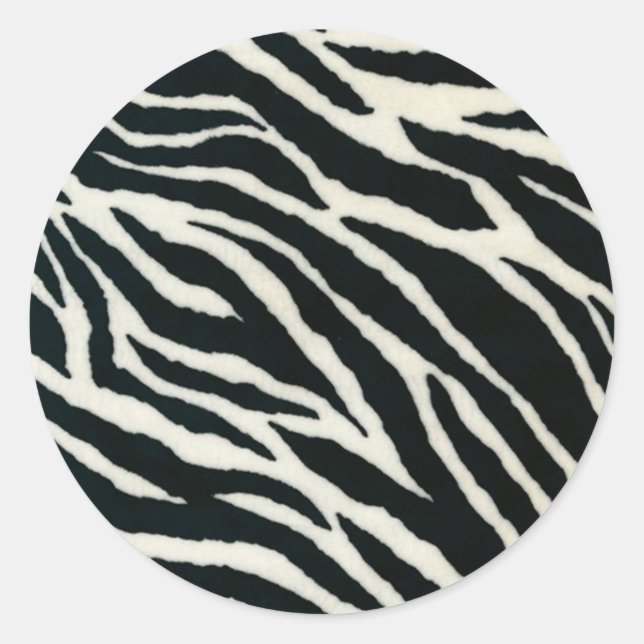 Adesivo Redondo RAB Rockabilly Zebra Imprime Preto e Branco (Frente)