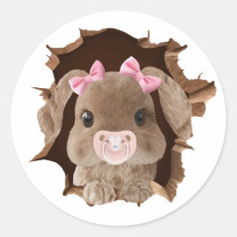 Adesivo Redondo Rabbit with pacifier