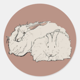 Adesivo Redondo Rabbits Angora Gigantes