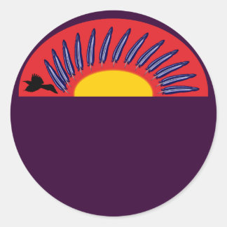 Adesivo Redondo Raben plumas círculo raven feather circle