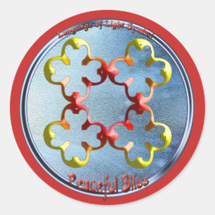 Adesivo Redondo Rabiscar no símbolo da Felicidade Pacífica