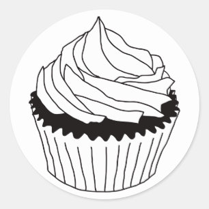 Adesivo Redondo rabiscos de cupcake