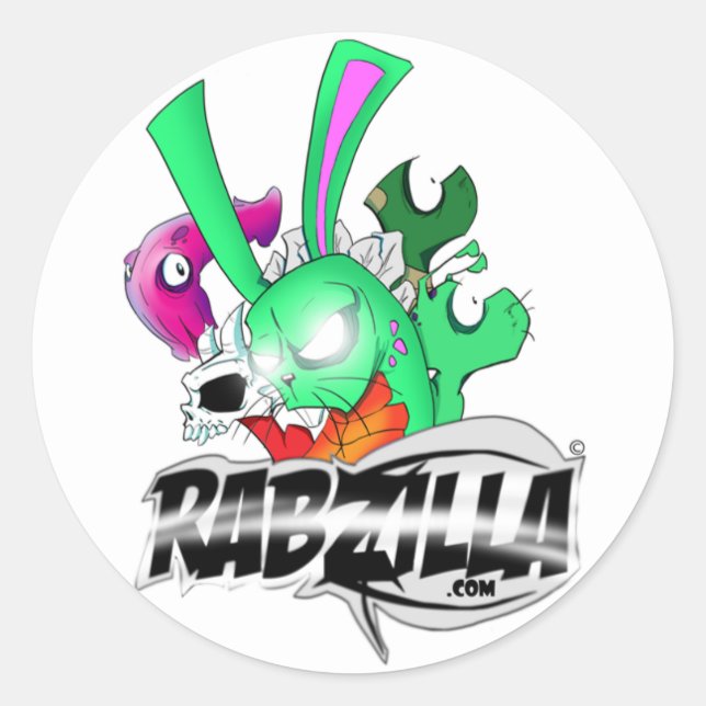 Adesivo Redondo Rabzilla Sticker (Frente)