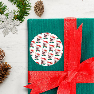 Adesivo Redondo Raça de Bulldog Francês Natal Cachorro Padrão