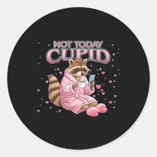 Adesivo Redondo Raccoon Anti-namorados Não É Hoje Um Conceito Cupi