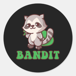 Adesivo Redondo Raccoon Bandit Trash Forest Fome