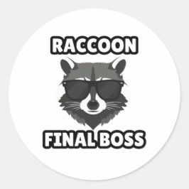 Adesivo Redondo Raccoon Final Boss Sticker