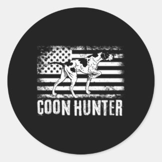 Adesivo Redondo Raccoon Hunting Coon Caçador de Monhound