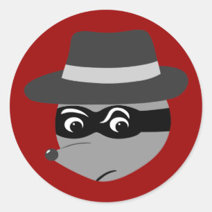 Adesivo Redondo Raccoon Mobster
