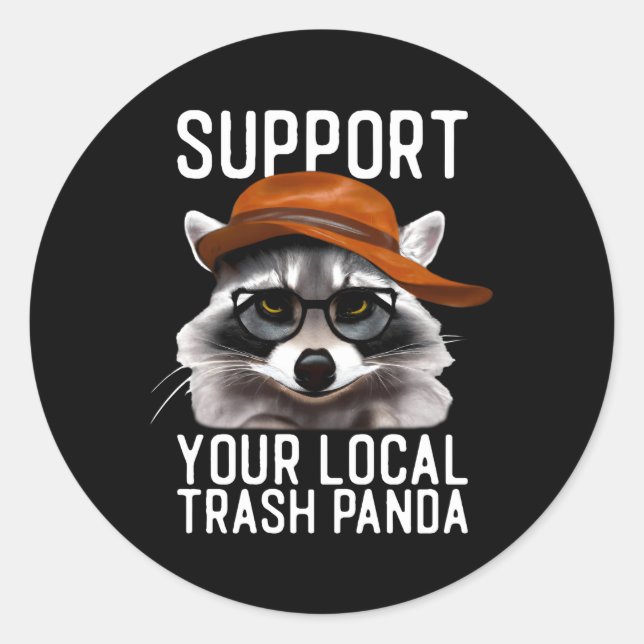 Adesivo Redondo Raccoon Raccoon Trash Panda (Frente)