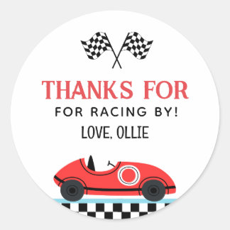 Adesivo Redondo Race Red Car Obrigado Por Racing By