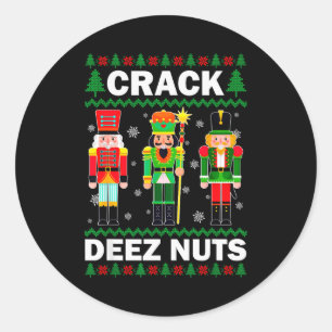 Adesivo Redondo Rache Deez Nuts Natal Divertido 