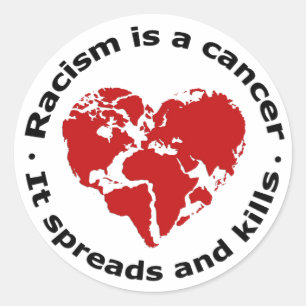 Adesivo Redondo Racismo é cancer