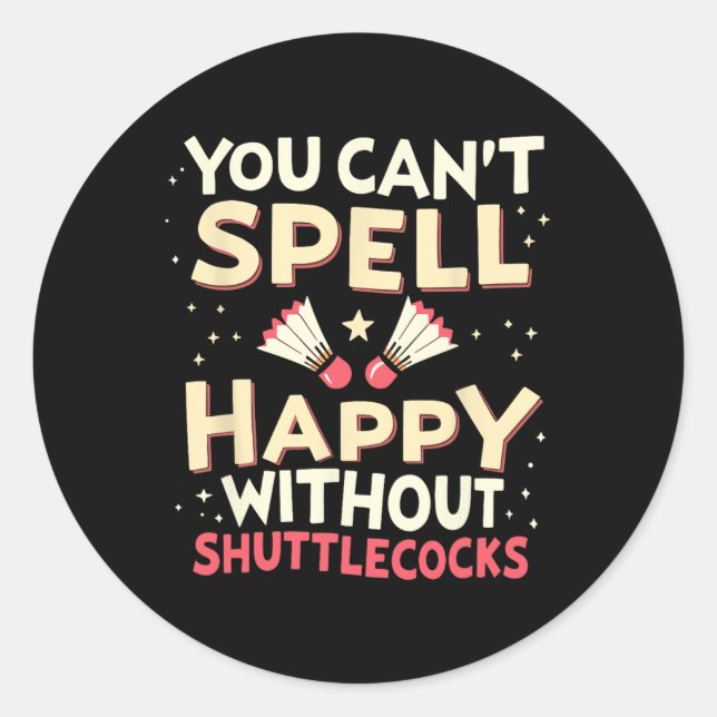 Adesivo Redondo Racket Racquet da Equipe Shuttle - Dminton do Trib (Frente)