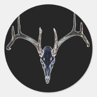Rackgrafix Neon Buck Skull Sticker, Round