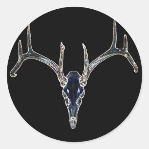 Adesivo Redondo Rackgrafix Neon Buck Skull Sticker, Round