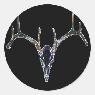 Adesivo Redondo Rackgrafix Neon Buck Skull Sticker, Round