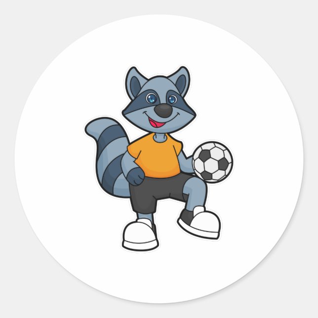 Adesivo Redondo Racoon com jogador de futebol (Frente)