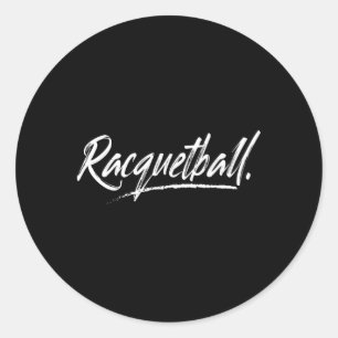 Adesivo Redondo Racquetball E Em Uma Fonte Agressiva