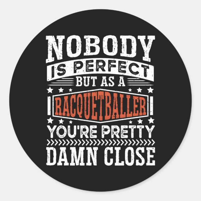 Adesivo Redondo Racquetball Player Racquetball (Frente)