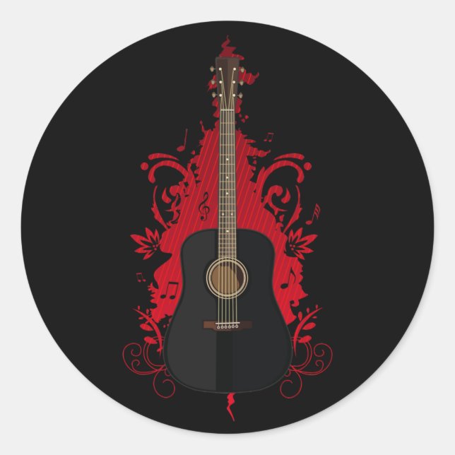 Adesivo Redondo Rad Guitar  (Frente)