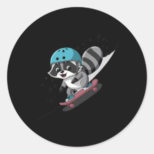 Adesivo Redondo Rad Rocket Guaxinim Estrela Do Skate