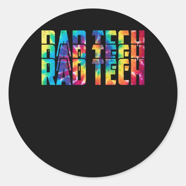 Adesivo Redondo Rad Tech Radiologic Appreciation Day Tie Dye Techn (Frente)