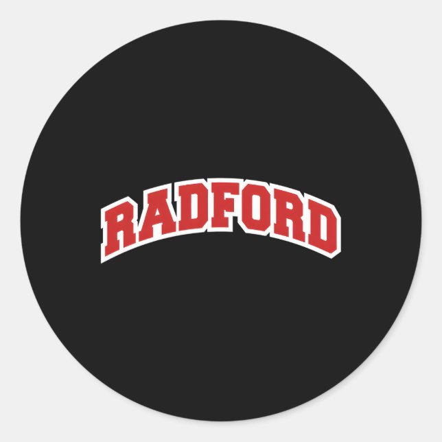 Adesivo Redondo Radford Virginia Varsity Style (Frente)