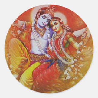 Adesivo Redondo Radha Krishna Sticker