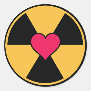 Adesivo Redondo Radiação e autocolantes