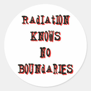 Adesivo Redondo Radiação Não Conhece Limites Antinuclear